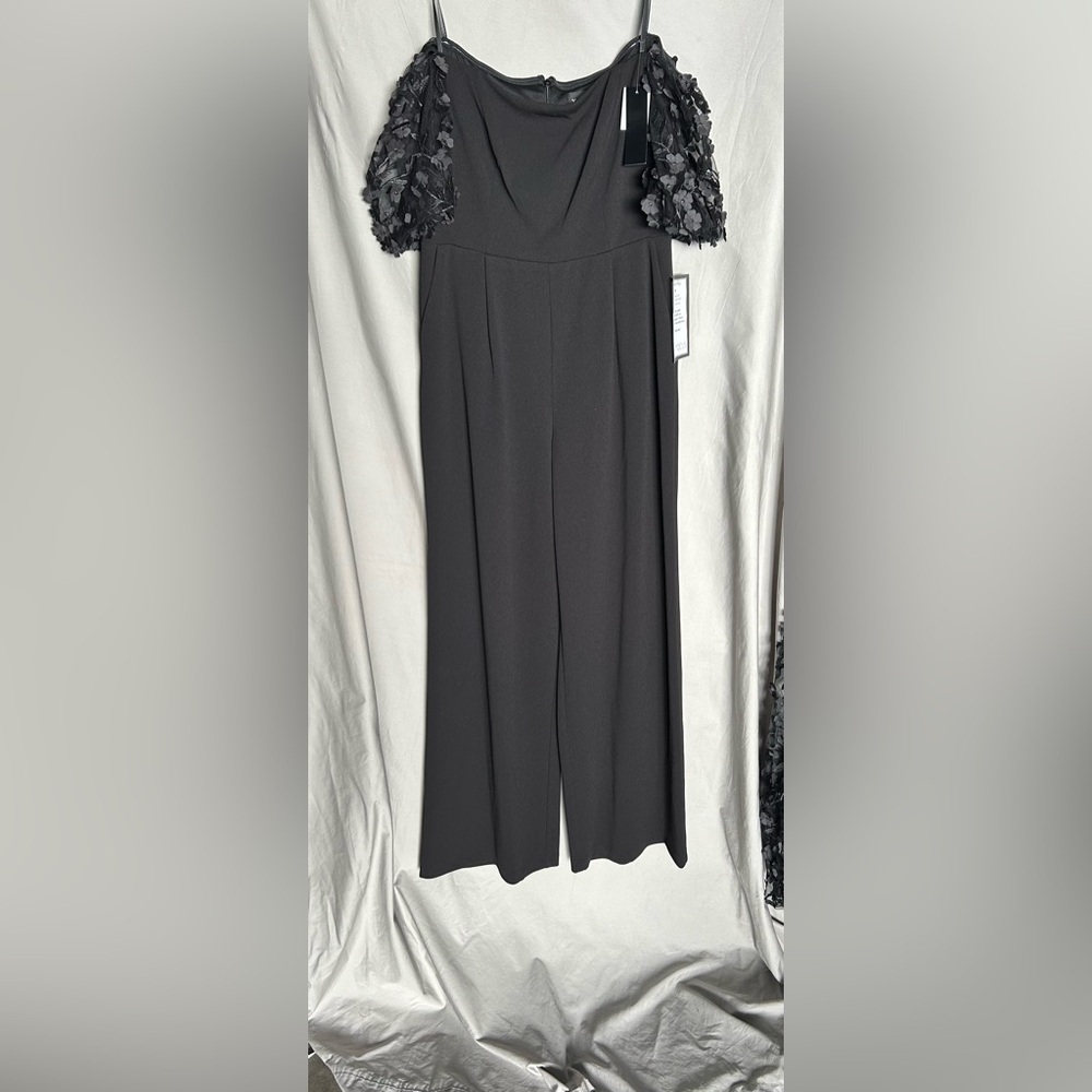 Xscape Puffed-Sleeve Off-The-Shoulder Jumpsuit - Picture 7 of 14